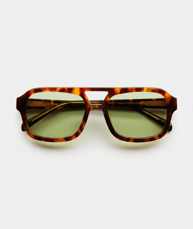 Mirage sunglasses in tortoise with green lenses
